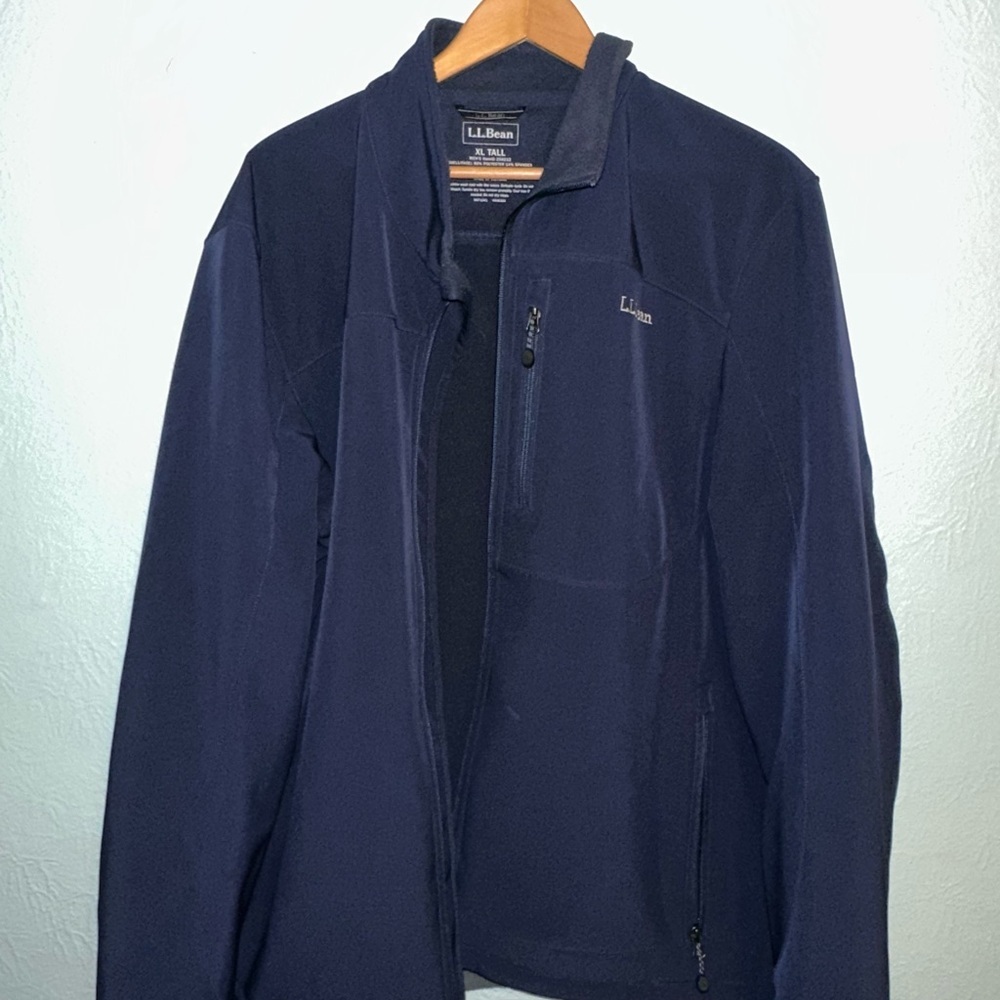 L.L. Bean Men's Carbon Navy Windproof Softshell Jacket XLT - Picture 3 of 8